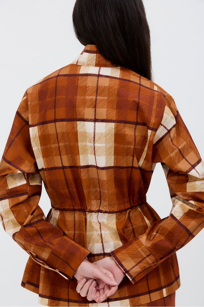 Parka-wind-xadrez-caramelo